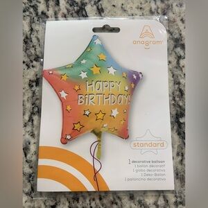 Anagram Rainbow Star "Happy Birthday" Foil Balloon- BNWT